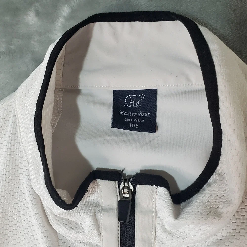 Master‎ Bear Golf Wear Mens White Full Zip Performance Vest Sleeveless Size 105